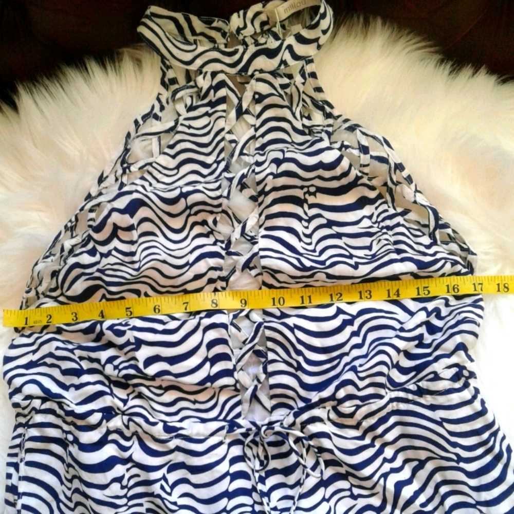 NWT! Millau black white romper zibra print